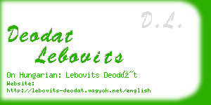 deodat lebovits business card
